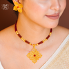 Premium Gold Plated Sohini Pendant with Earrings