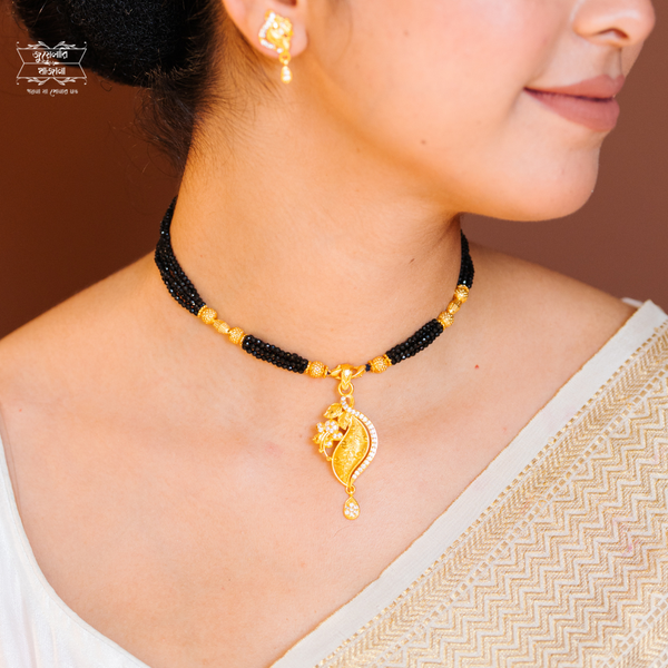 Premium Gold Plated Riddhi Pendant with Earrings