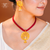 Stylish Gold Plated Traushree Pendant with Earrings