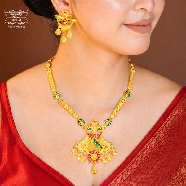 Premium Gold Plated Shivangi Sitahar with Earrings
