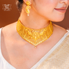 Premium Gold Plated Mayurakhshi Choker with Earrings