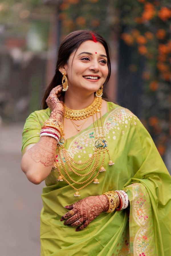 Premium Gold Plated Suvopriya Lahari with Earrings