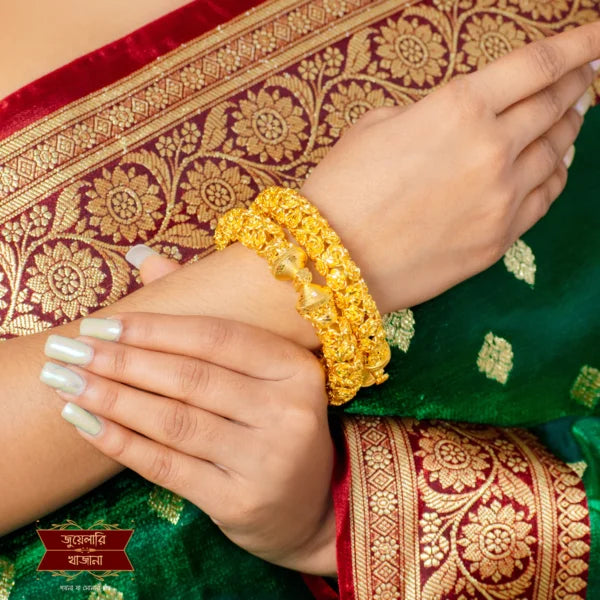 Premium Gold Plated Million Roses Bala Bangles