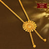Premium Gold Plated Sunflower Tie Chain with Earrings