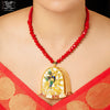 Premium Gold Plated aesthetic bird pendant on shell with Earrings image 0
