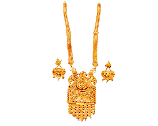Stylish Gold Plated Box Sitahar with Earrings image 0