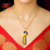 Premium Gold Plated Minakari Peacock Pendant with chain image 0