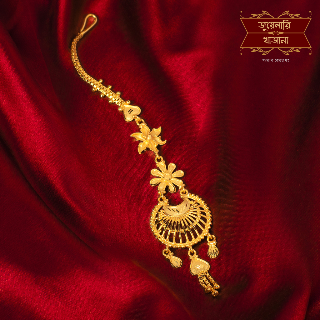 Trendy Gold Plated Floral Pasha Tikli – Jewellery Khazana