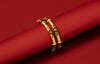 Gold Plated Flower Bangle with minakari work image 0