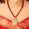 Divine Gold Plated Durga Shell Pendant image 0
