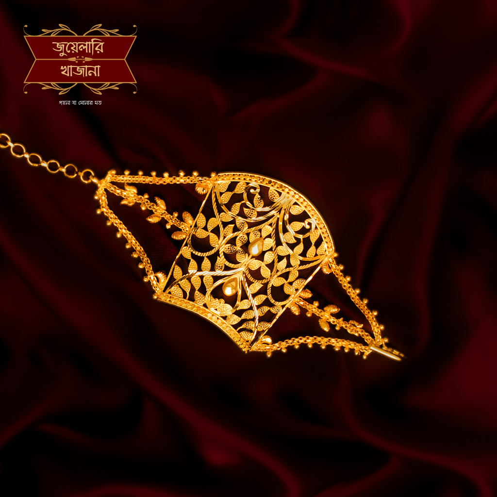 Exquisite Gold Plated Vine Leaf Mantasha Bracelet with intricate vine leaf designs